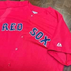 Majestic Baseball Jersey Mens XL Red Boston Red Sox Authentic Collection Button
